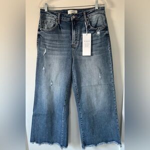 NWT Risen High Rise Wide Leg Fray Hem Jeans Size 13